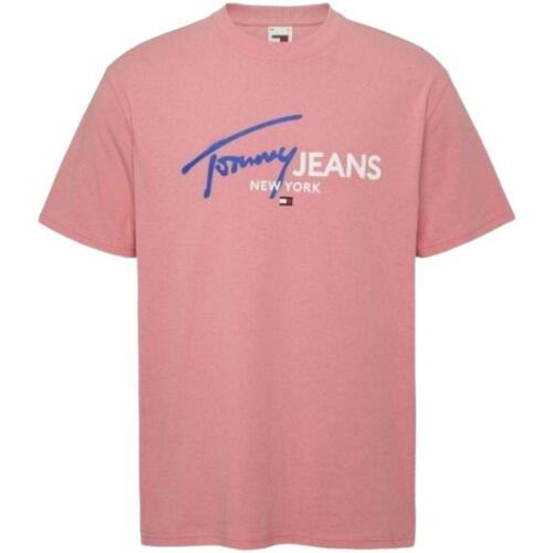 tekstylia Męskie T-shirty z krótkim rękawem Tommy Hilfiger  Różowy