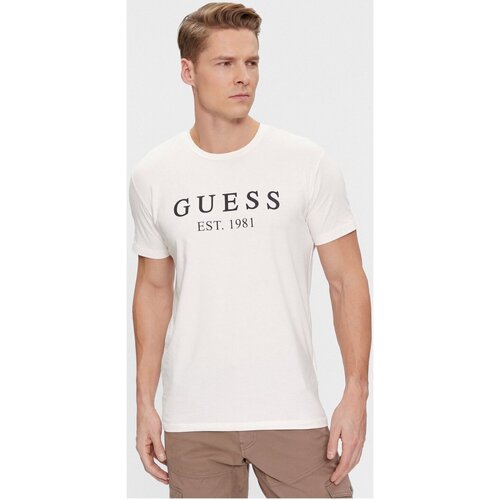 tekstylia Męskie T-shirty z krótkim rękawem Guess U4RI22 K6YW0 Biały