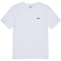 tekstylia Chłopiec T-shirty z długim rękawem BOSS J25P23 Biały