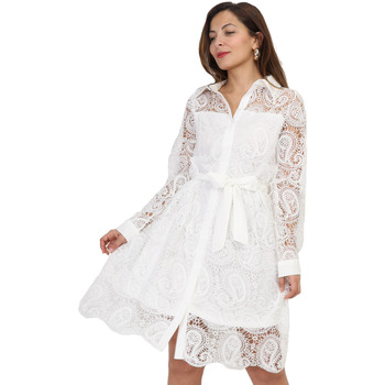 tekstylia Damskie Sukienki La Modeuse 69822_P162441 Biały