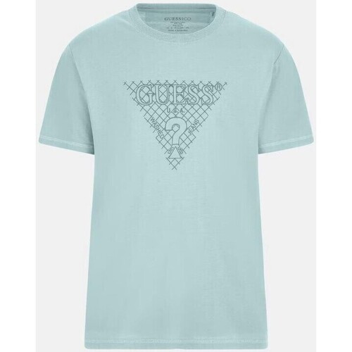 tekstylia Męskie T-shirty z krótkim rękawem Guess M4RI27K8FQ4 Niebieski