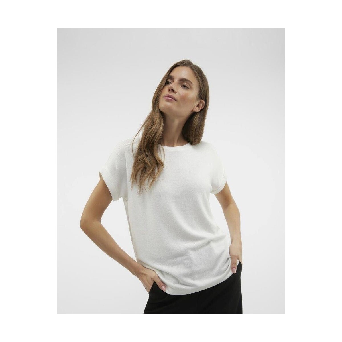 tekstylia Damskie T-shirty i Koszulki polo Vero Moda 10291353 BRIANNA Biały