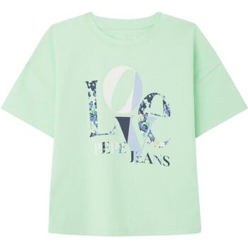 tekstylia Dziewczynka T-shirty z krótkim rękawem Pepe jeans  Zielony