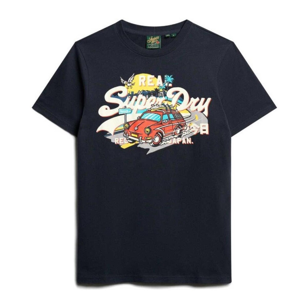 tekstylia Męskie T-shirty z krótkim rękawem Superdry  Niebieski