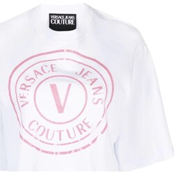 tekstylia Damskie Koszulki polo z długim rękawem Versace Jeans Couture 76HAHG05-CJ00G Biały