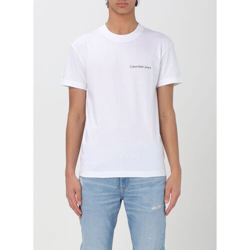 tekstylia Męskie T-shirty i Koszulki polo Calvin Klein Jeans J30J324671 YAF Biały