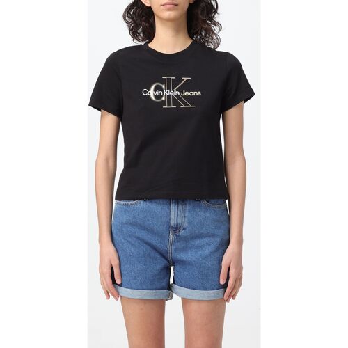 tekstylia Damskie T-shirty i Koszulki polo Calvin Klein Jeans J20J222639 BEH Czarny