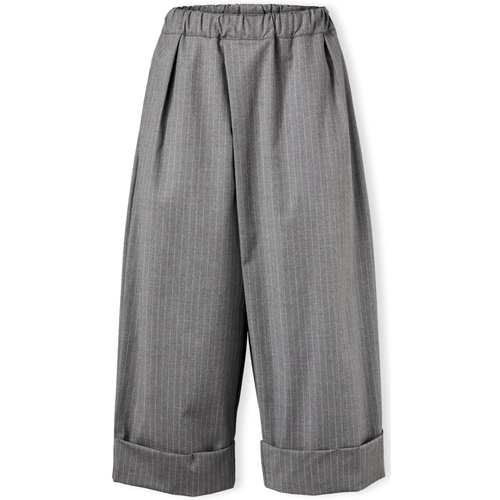 tekstylia Damskie Spodnie Wendykei Trousers 823148 - Grey Stripes Szary
