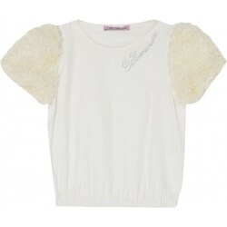 tekstylia Dziewczynka T-shirty z krótkim rękawem Miss Blumarine IA4071J5003 Biały