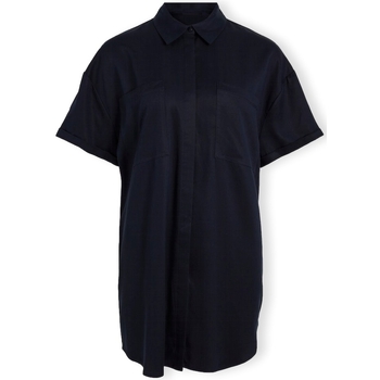 Vila Harlow 2/4 Oversize Shirt - Sky Captain Niebieski