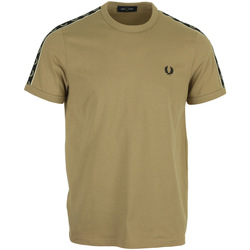 tekstylia Męskie T-shirty z krótkim rękawem Fred Perry Contrast Taped Ringer T-Shirt Beżowy