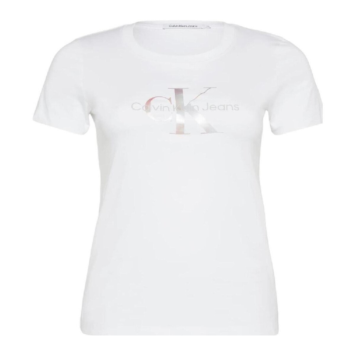 tekstylia Damskie T-shirty z krótkim rękawem Calvin Klein Jeans  Biały