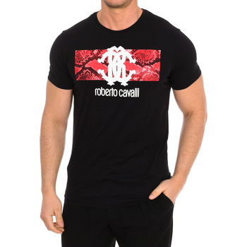tekstylia Męskie T-shirty z krótkim rękawem Roberto Cavalli FST647-NERO Czarny
