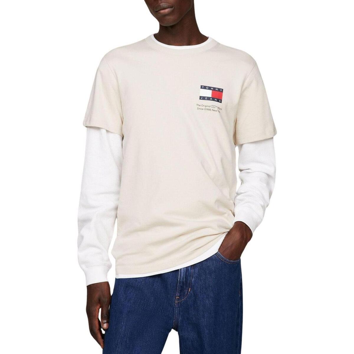 tekstylia Męskie T-shirty z krótkim rękawem Tommy Jeans  Beżowy
