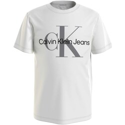 tekstylia Dziewczynka T-shirty z krótkim rękawem Calvin Klein Jeans IU0IU00460 Biały