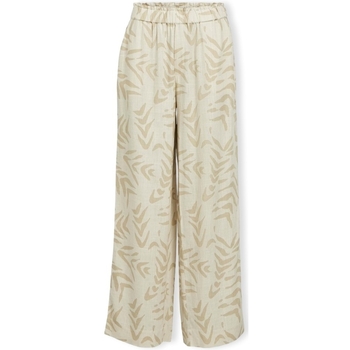 tekstylia Damskie Spodnie Object Emira Trousers - Sandshell/Natural Beżowy