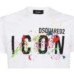tekstylia Bluzy Dsquared T-Shirt Icon Homme blanc Biały