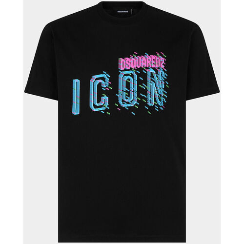 tekstylia Bluzy Dsquared T-Shirt Pixeled Icon Cool Fit Tee noir Czarny