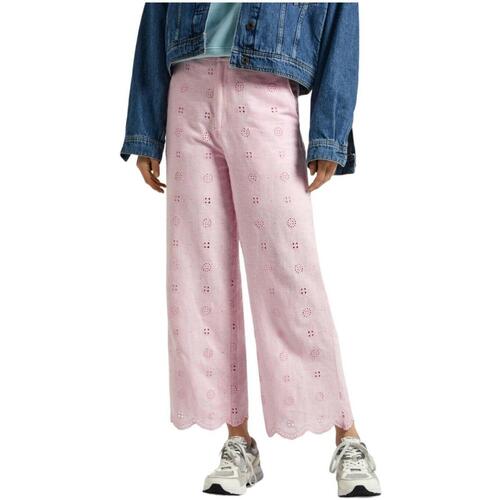 tekstylia Damskie Spodnie Pepe jeans  Różowy