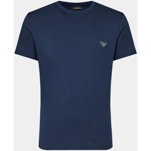 tekstylia Męskie T-shirty z krótkim rękawem Emporio Armani 211818 4R463 Niebieski