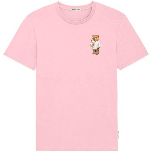 tekstylia Męskie T-shirty z krótkim rękawem Baron Filou ORGANIC LXXIX THE SEASIDE SIPPER Różowy