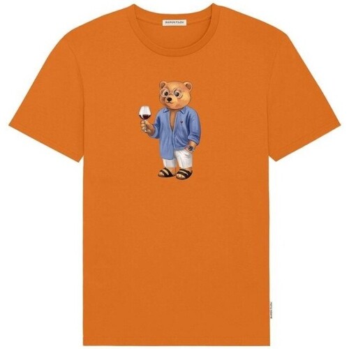 tekstylia Męskie T-shirty z krótkim rękawem Baron Filou THE YACHT OWNER Pomarańczowy