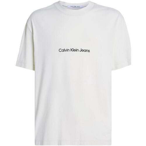 tekstylia Męskie T-shirty z krótkim rękawem Calvin Klein Jeans  Beżowy