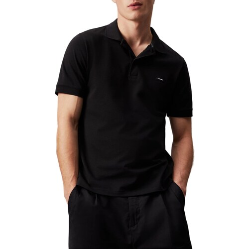tekstylia Męskie Koszulki polo z długim rękawem Calvin Klein Jeans K10K112468 Czarny