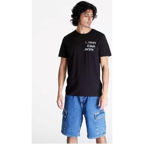 tekstylia Męskie T-shirty z krótkim rękawem Calvin Klein Jeans J30J325189 Czarny