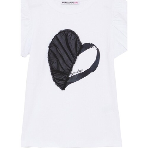 tekstylia Dziewczynka T-shirty z krótkim rękawem Patrizia Pepe 7M0818-J061 Biały