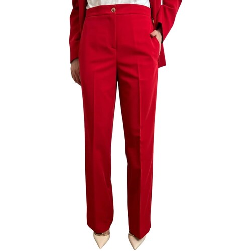 tekstylia Damskie Spodnie z pięcioma kieszeniami Vicolo TB0236 Czerwony