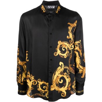 tekstylia Męskie Koszule z długim rękawem Versace Jeans Couture 76GAL2RW-NS410 Czarny