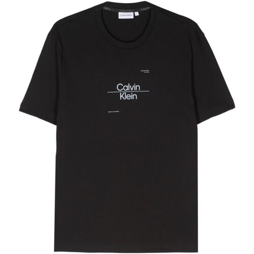 tekstylia Męskie Koszulki polo z długim rękawem Calvin Klein Jeans K10K112489 Czarny