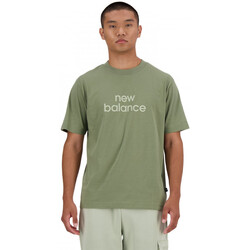tekstylia Męskie T-shirty i Koszulki polo New Balance Sport essentials linear t-shirt Zielony