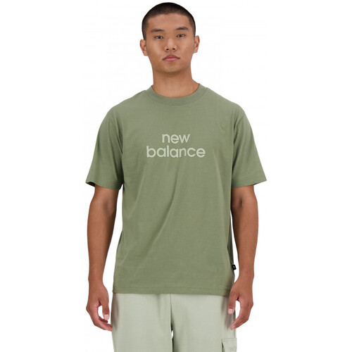 tekstylia Męskie T-shirty i Koszulki polo New Balance Sport essentials linear t-shirt Zielony