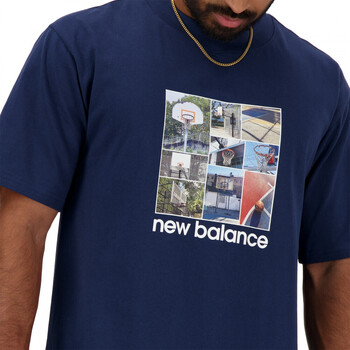 New Balance Hoops graphic t-shirt Niebieski
