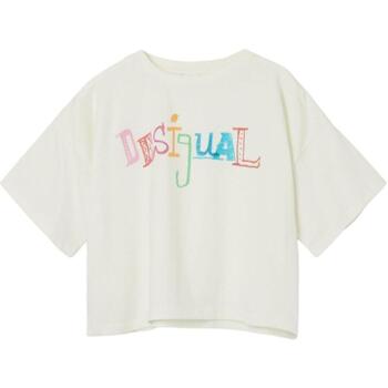 tekstylia Dziewczynka T-shirty z krótkim rękawem Desigual  Biały