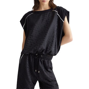 tekstylia Damskie Koszulki polo z długim rękawem Liu Jo TA4168JS003 Czarny