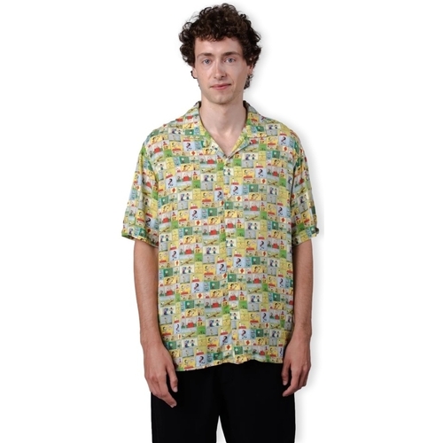 tekstylia Męskie Koszule z długim rękawem Brava Fabrics Peanuts Comic Aloha Shirt - Yellow Żółty