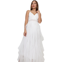 tekstylia Damskie Sukienki La Modeuse 70532_P164973 Biały