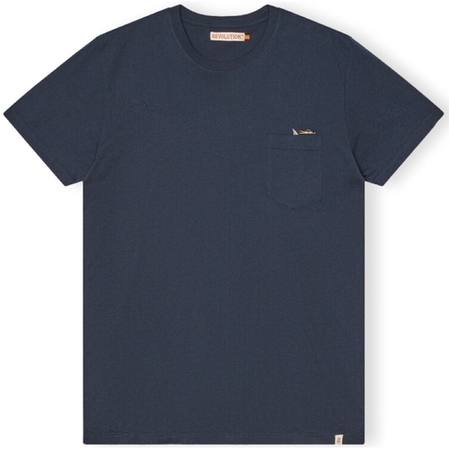tekstylia Męskie T-shirty i Koszulki polo Revolution T-Shirt Regular 1365 SHA - Blue Niebieski