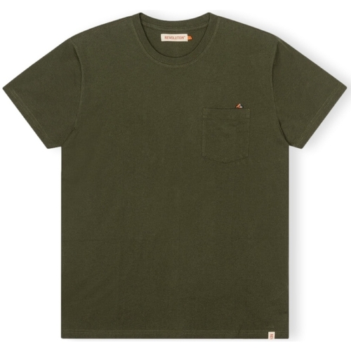 tekstylia Męskie T-shirty i Koszulki polo Revolution T-Shirt Regular 1341 BOR - Army Zielony