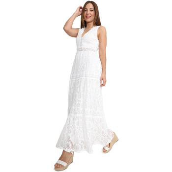 tekstylia Damskie Sukienki La Modeuse 70717_P164977 Biały