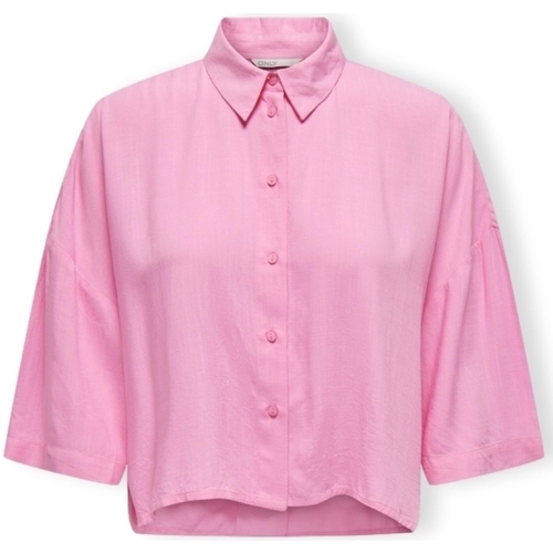 tekstylia Damskie Topy / Bluzki Only Noos Astrid Life Shirt 2/4 - Begonia Pink Różowy