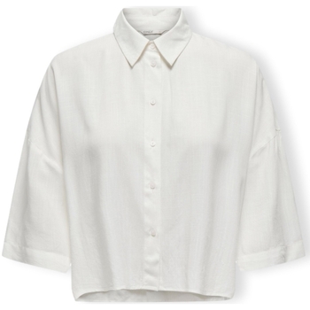 tekstylia Damskie Topy / Bluzki Only Noos Astrid Life Shirt 2/4 - Cloud Dancer Biały