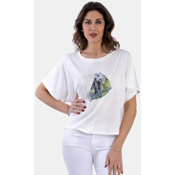 tekstylia Damskie T-shirty i Koszulki polo Liu Jo TA4174-JS003 Ivory