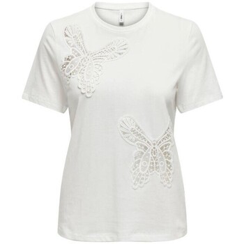 tekstylia Damskie T-shirty i Koszulki polo Only 15315344 FLY Biały
