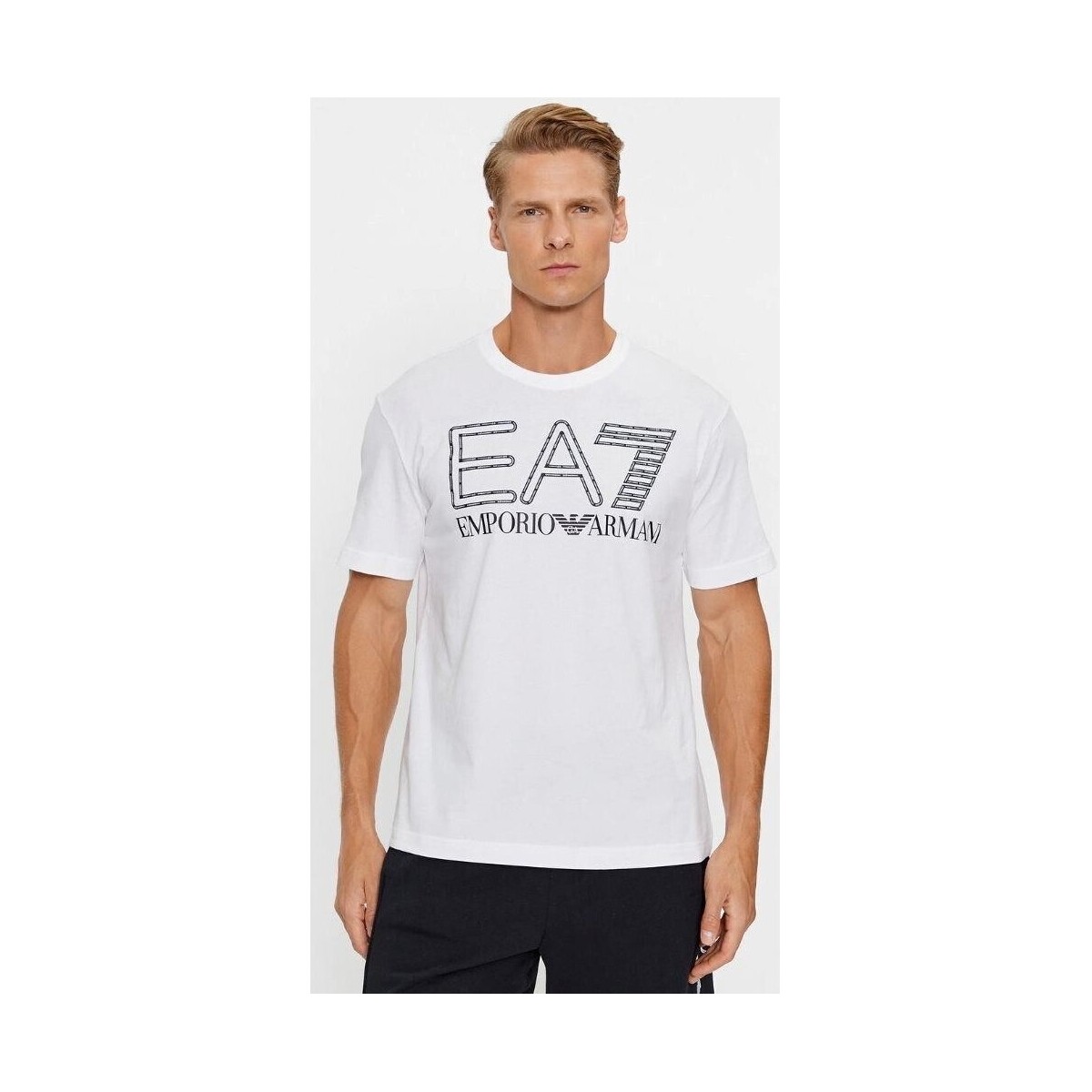 tekstylia Męskie T-shirty z krótkim rękawem Emporio Armani EA7 6RPT03 PJFFZ Biały