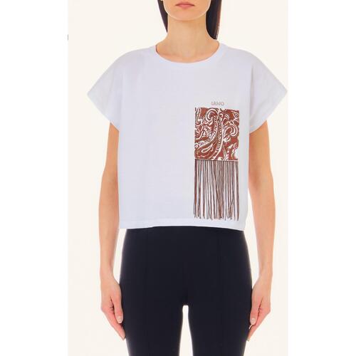 tekstylia Damskie T-shirty i Koszulki polo Liu Jo CA4445J5003 N9184 Biały