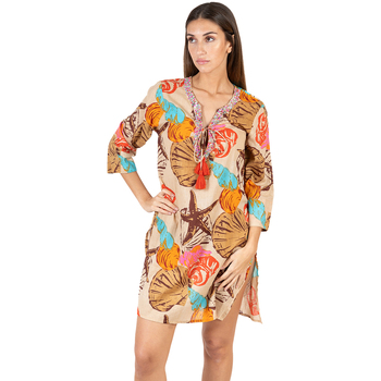 tekstylia Damskie Sukienki Isla Bonita By Sigris Kurta Beżowy